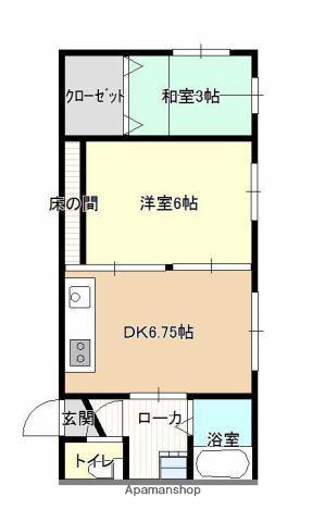 ふきよせマンション(2DK/2階)の間取り写真