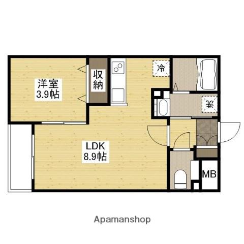 月光東福山駅前(1LDK/2階)の間取り写真