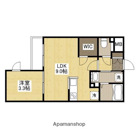 月光福山中央参番館(1LDK/2階)の間取り写真