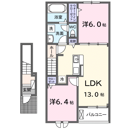 ジャック イン ザ ボックスⅡ(2LDK/2階)の間取り写真