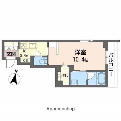 イスタナ霞(1K/2階)の間取り写真