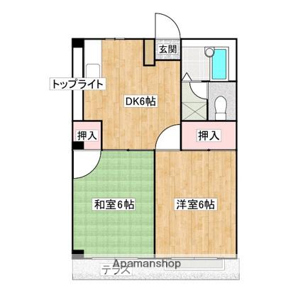 エルディム希望(2DK/1階)の間取り写真