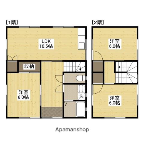 山陽本線 福山駅 バス乗車時間：10分 東川口五丁目バス停で下車 徒歩5分 2階建 築33年(3LDK)の間取り写真
