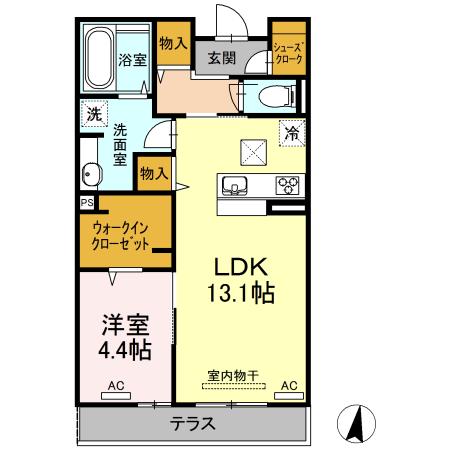 メゾン・ド・キャトルⅤ(1LDK/1階)の間取り写真