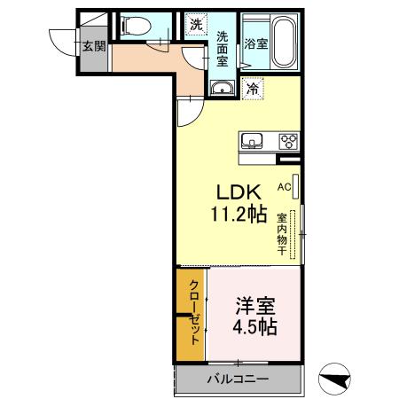 フレッチェ・ボスコⅢ(1LDK/2階)の間取り写真
