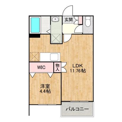 ル・シエル・ブルー(1LDK/2階)の間取り写真