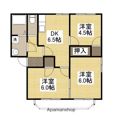アメニティータウン千代田C(3DK/2階)の間取り写真