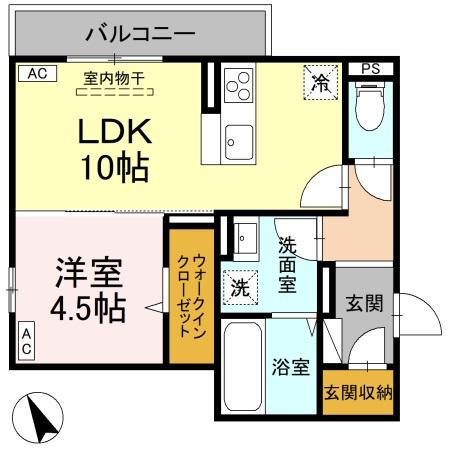 D-RESIDENCE東川口N(1LDK/1階)の間取り写真
