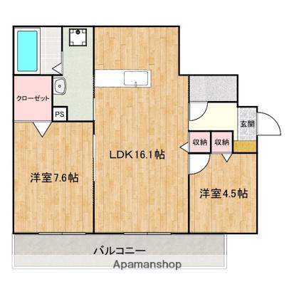 FORT RISE(2LDK/2階)の間取り写真