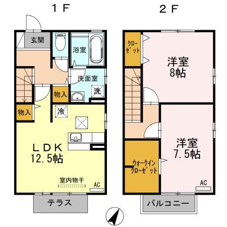 ローズコート上野ＩＩＩ(2LDK)の間取り写真