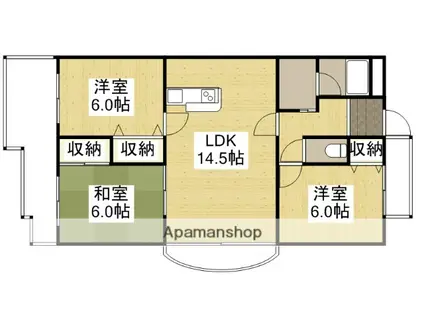 レジデンスマサノ2(3LDK/8階)の間取り写真