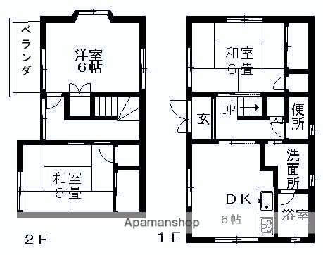 広島県福山市 2階建 築33年(3DK)の間取り写真