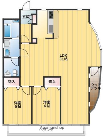 Mスタジアム(2LDK/6階)の間取り写真