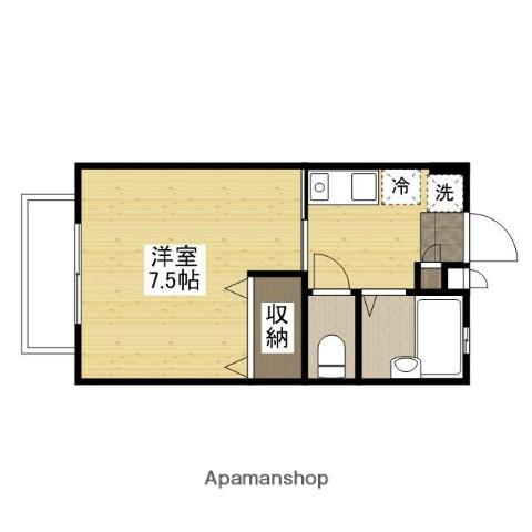 カーサ宮沖(1K/2階)の間取り写真