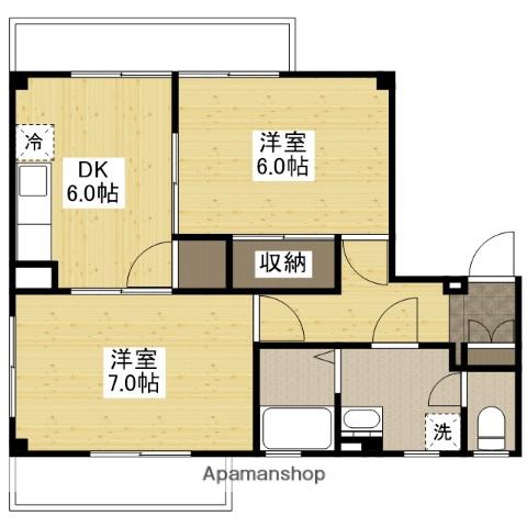 ボニート・フロール(2DK/3階)の間取り写真