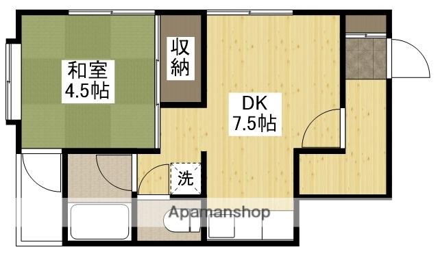 モトヨシビル(1DK/4階)の間取り写真