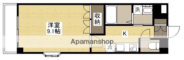 サンパティーク(1K/1階)の間取り写真