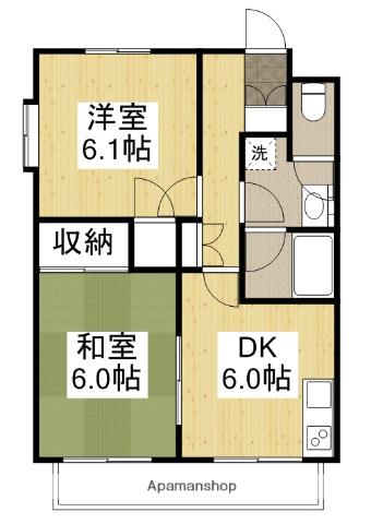 アネックスC(2DK/1階)の間取り写真