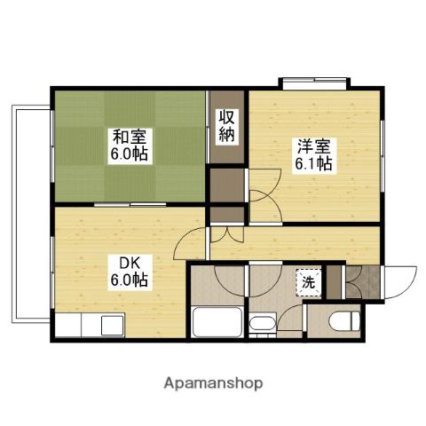 アネックスC(2DK/3階)の間取り写真