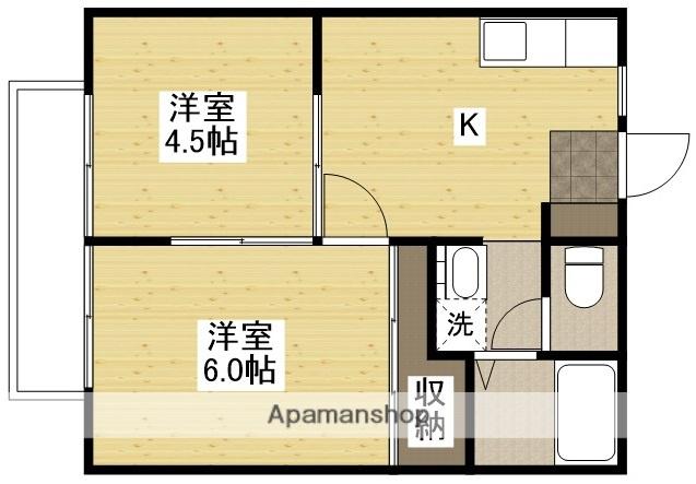 サンシティー白樺(2K/1階)の間取り写真