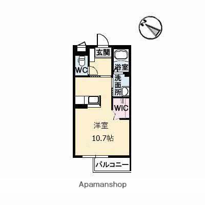 グランドメゾン西宮浦(ワンルーム/3階)の間取り写真