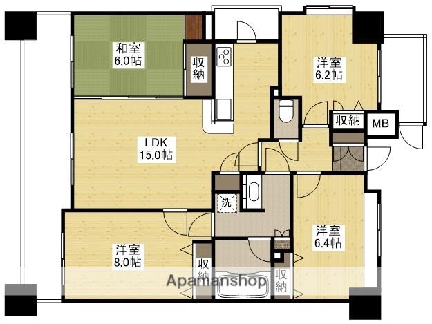 バルミー三原弐番館(4LDK/7階)の間取り写真