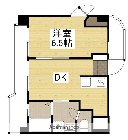 Yビル(1DK/6階)の間取り写真