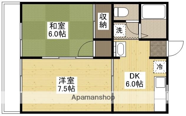 メゾンド宮浦(2DK/1階)の間取り写真