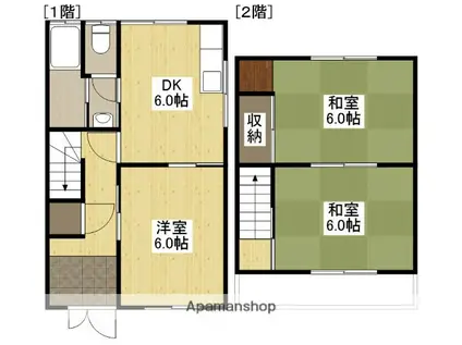 竹間住宅(3DK)の間取り写真
