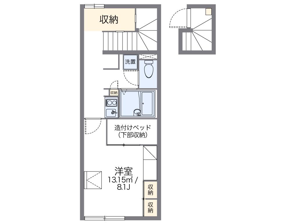 レオパレスまつおか(1K/2階)の間取り写真