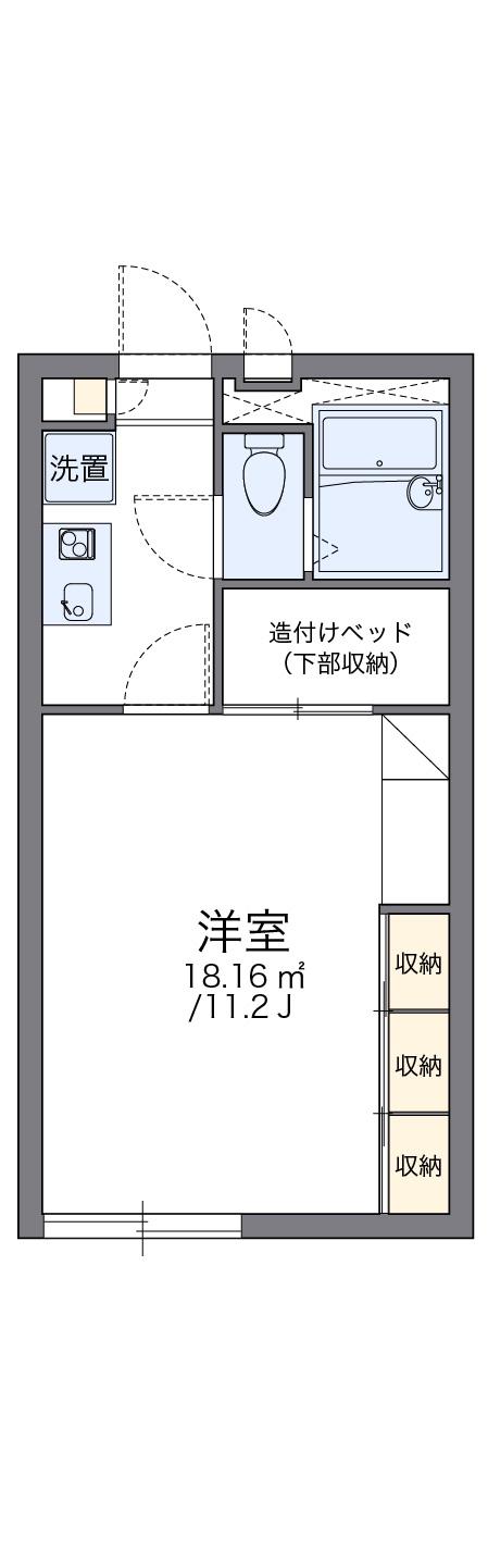 レオパレスエスポアール1番館(1K/1階)の間取り写真