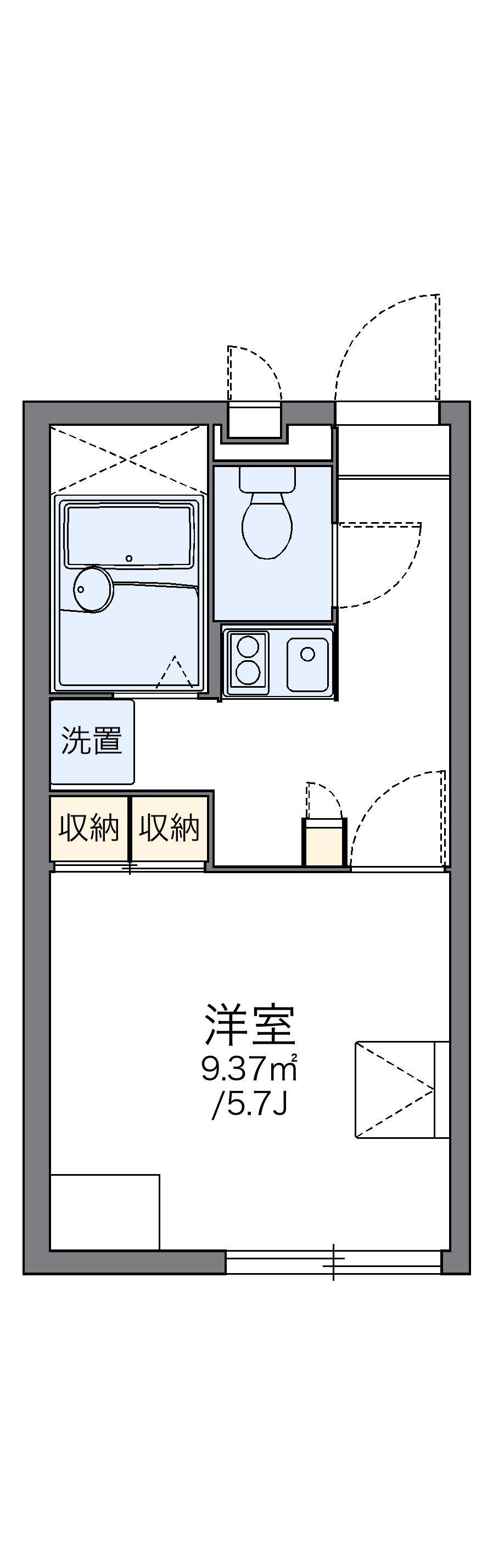 レオパレス細谷 VILLAGE(1K/1階)の間取り写真