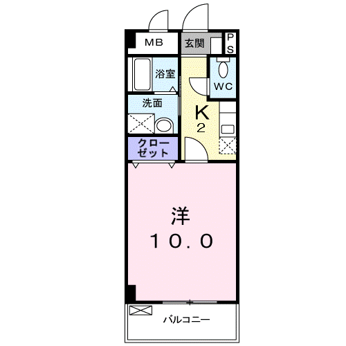 エス・ポ-ルト(1K/4階)の間取り写真