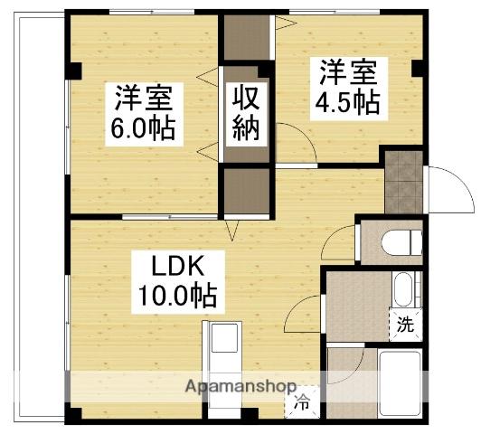 SUNコーポ(2LDK/2階)の間取り写真