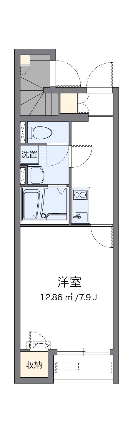 レオネクストしまなみⅡ(1K/1階)の間取り写真