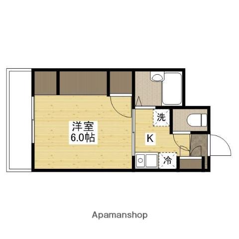 シティーライツ竹原中央(1K/1階)の間取り写真