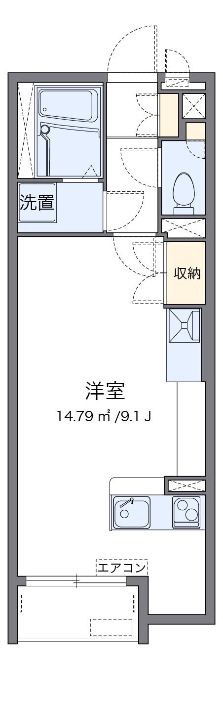 ミランダ西秋井(ワンルーム/1階)の間取り写真