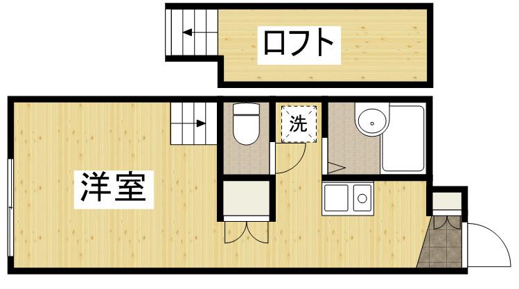 レオパレスミナミ(1K/2階)の間取り写真