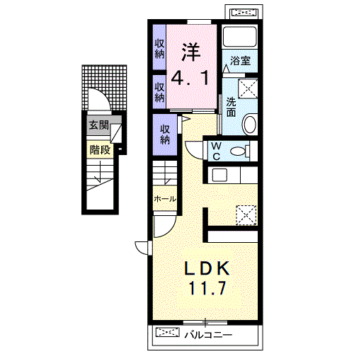 ファイン ヴィラ Ⅱ(1LDK/2階)の間取り写真