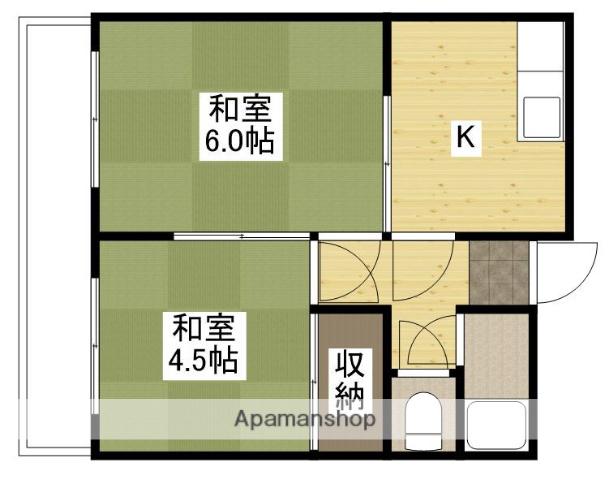 高垣アパート(2K/2階)の間取り写真