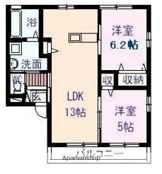 SOLEIL(2LDK/1階)の間取り写真