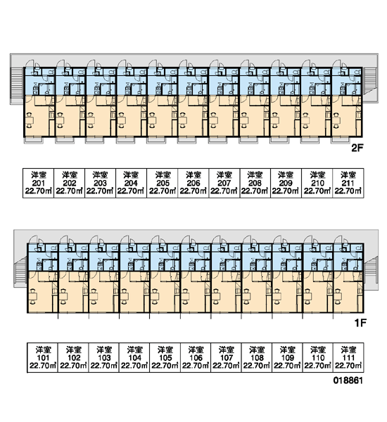 レオパレスマツナミ(1K/1階)の間取り写真