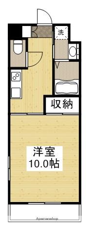 CUBE城町(1K/2階)の間取り写真