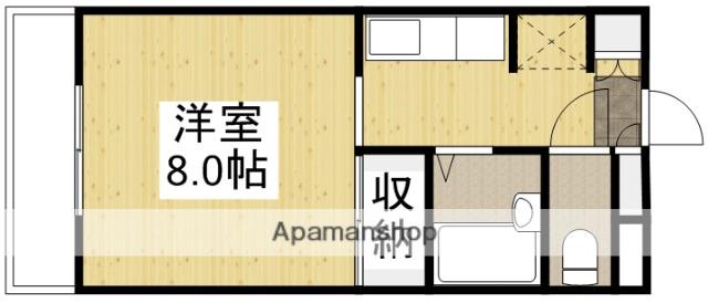 エーデル宮浦(1K/2階)の間取り写真