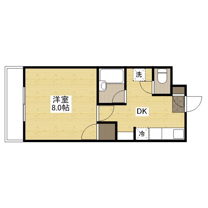 パラツィーナ光南(1DK/3階)の間取り写真