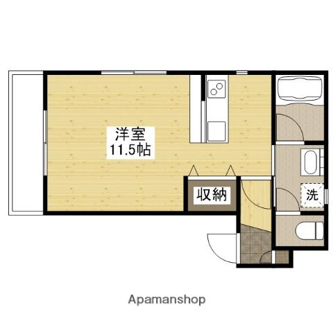 ポルシェ松浜(ワンルーム/4階)の間取り写真