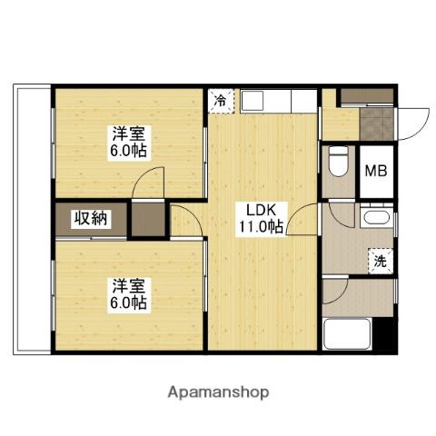 川口ハイツ(2LDK/2階)の間取り写真