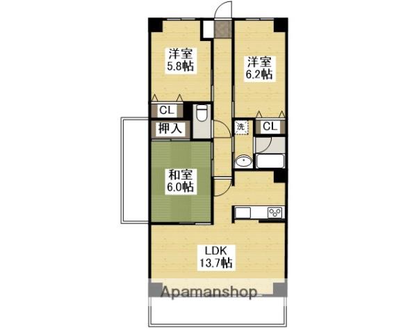 ウィルコート(3LDK/3階)の間取り写真
