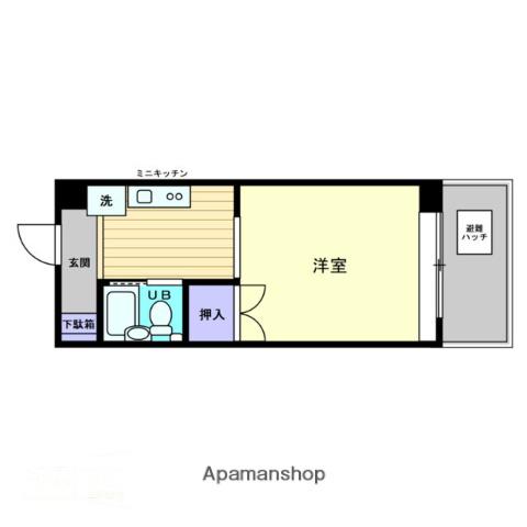 マンション福山(1K/3階)の間取り写真