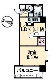 フラットリア御船(1LDK/2階)の間取り写真